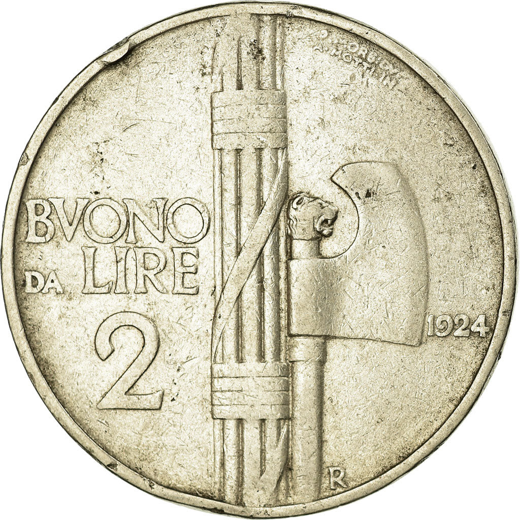Munten, Italië, Vittorio Emanuele III, 2 Lire, 1924, Rome, ZF, Nickel, KM:63