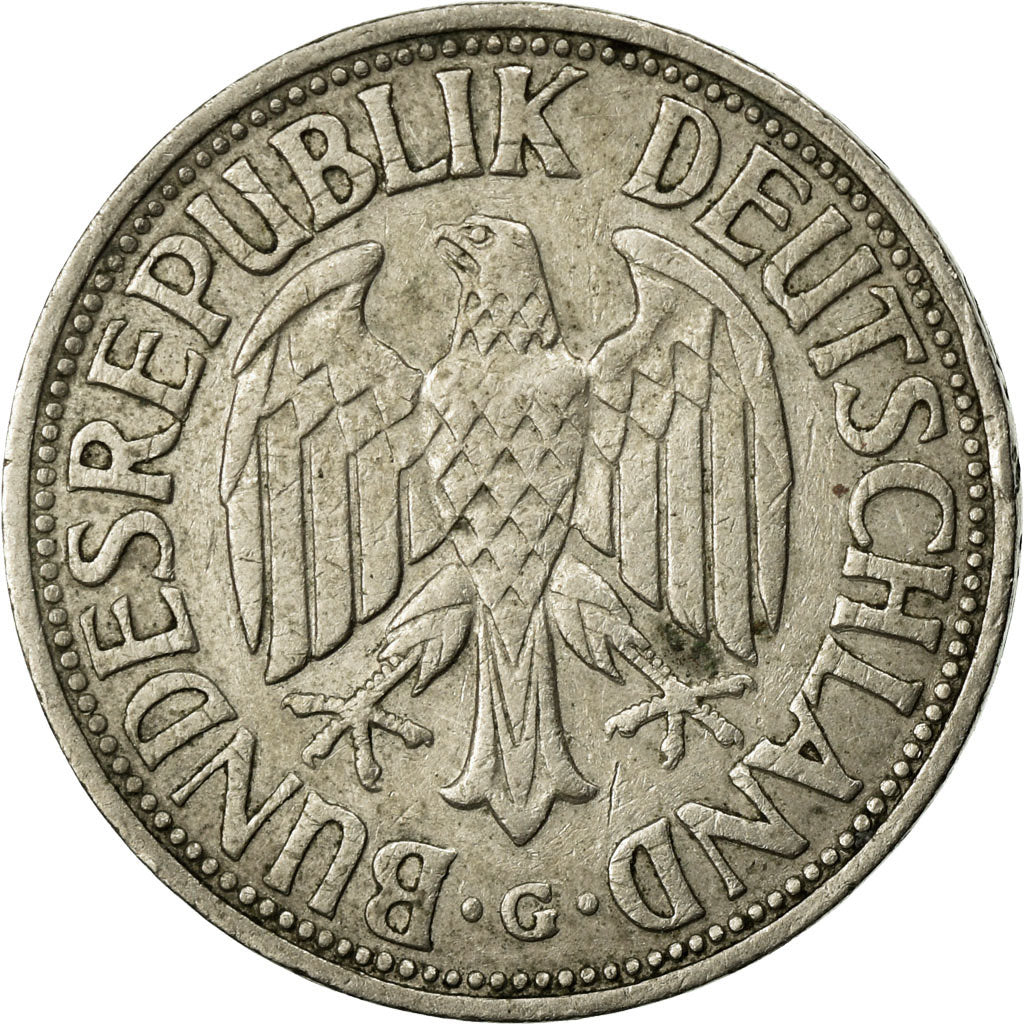 Coin, GERMANY - FEDERAL REPUBLIC, Mark, 1955, Karlsruhe, AU(50-53)