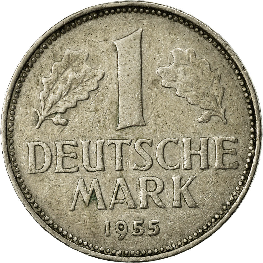 Coin, GERMANY - FEDERAL REPUBLIC, Mark, 1955, Karlsruhe, AU(50-53)