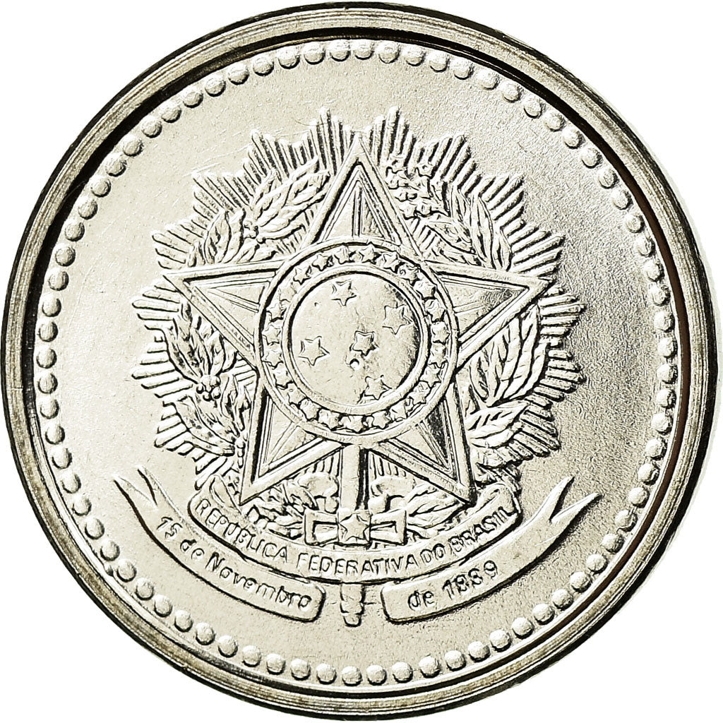 Coin, Brazil, 5 Centavos, 1986, MS(63), Stainless Steel, KM:601