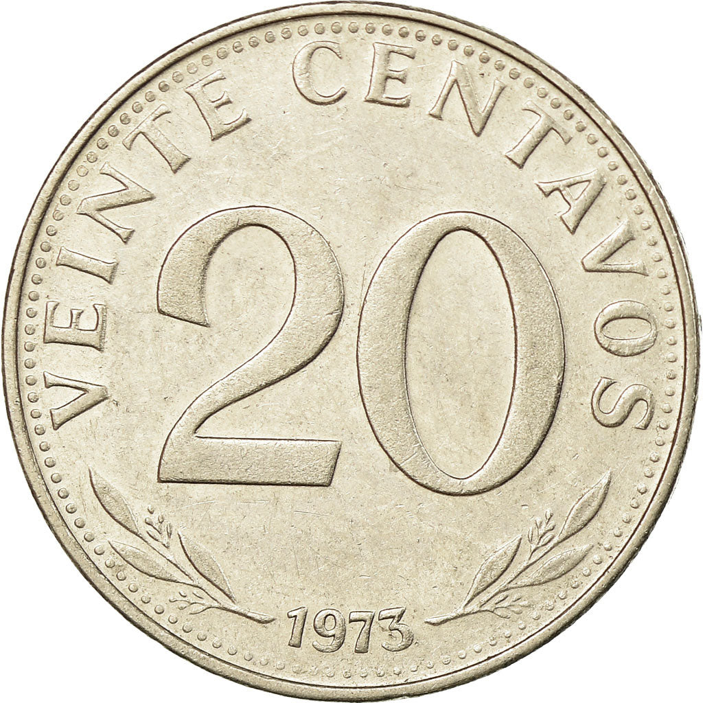 Coin, Bolivia, 20 Centavos, 1973, EF(40-45), Nickel Clad Steel, KM:189