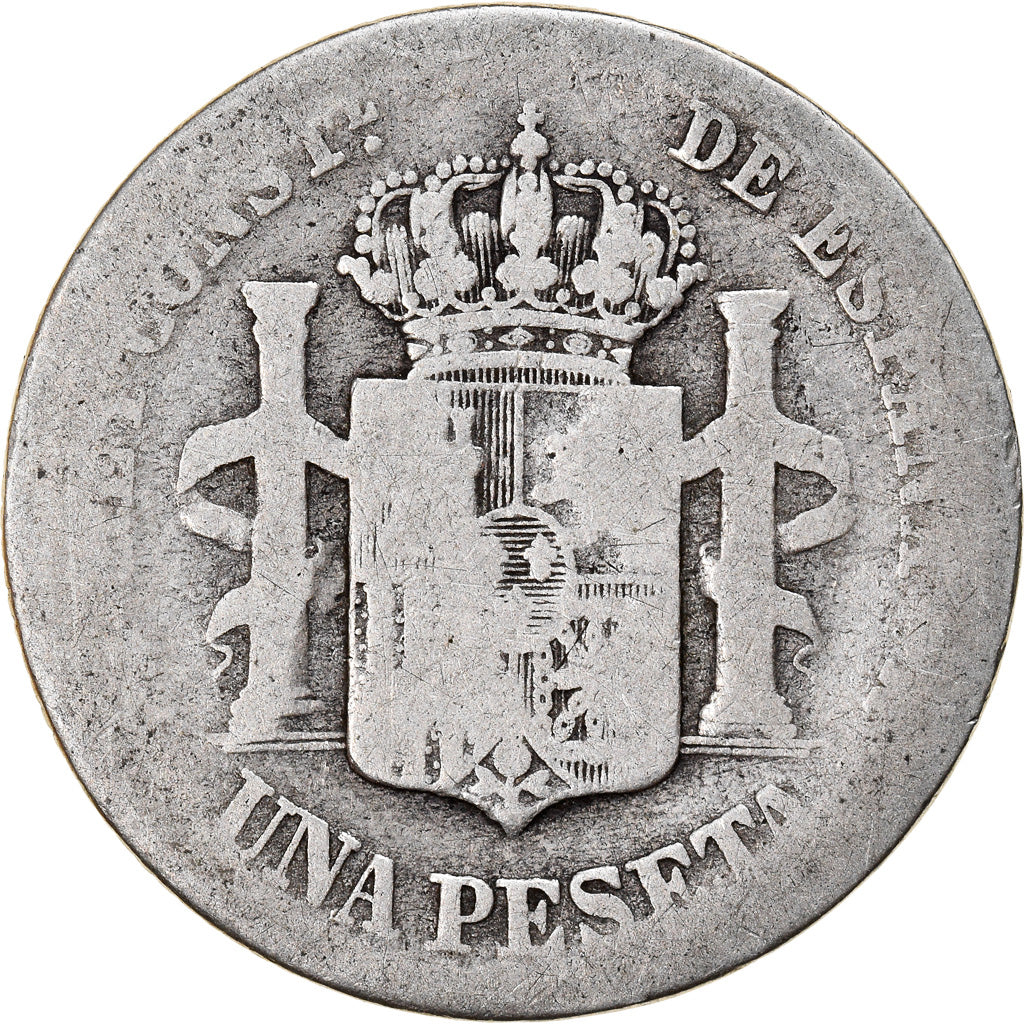 Coin, Spain, Alfonso XIII, Peseta, 1889, Madrid, G(4-6), Silver, KM:691
