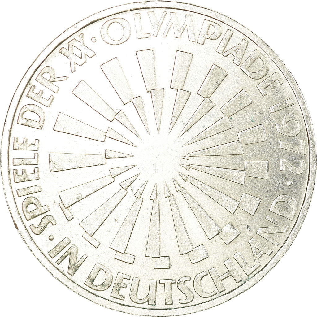 Moeda, ALEMANHA - REPÚBLICA FEDERAL, 10 Mark, 1972, Karlsruhe, AU(55-58)