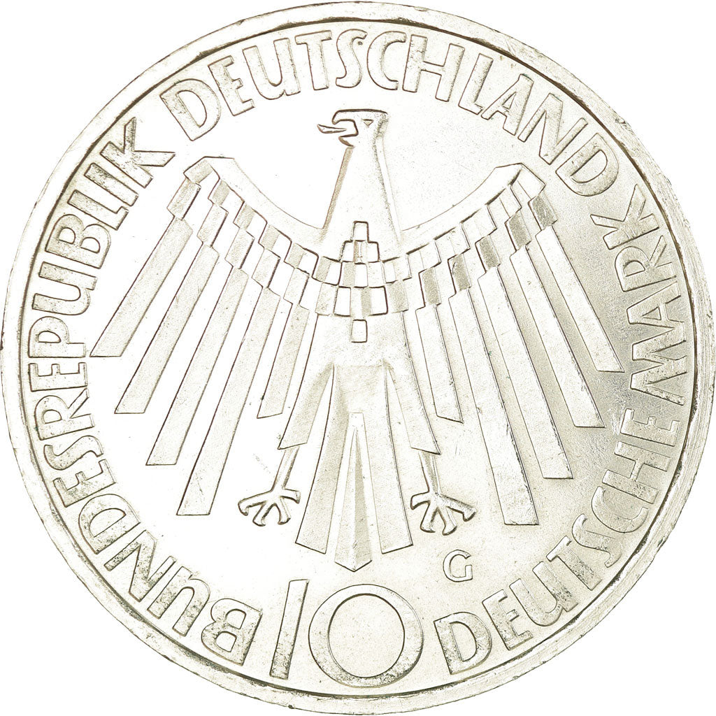 Moeda, ALEMANHA - REPÚBLICA FEDERAL, 10 Mark, 1972, Karlsruhe, AU(55-58)