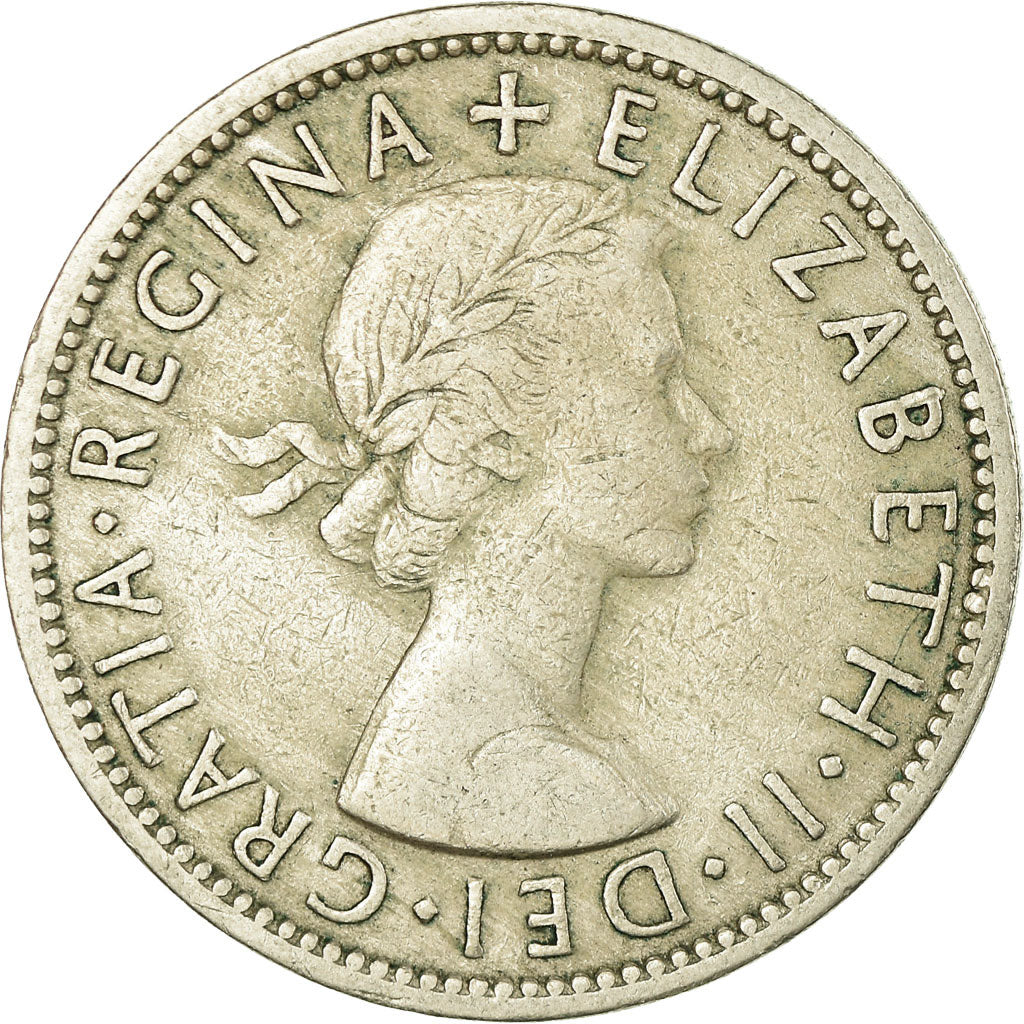 Moeda, Grã-Bretanha, Elizabeth II, Florin, Two Shillings, 1956, VF(30-35)