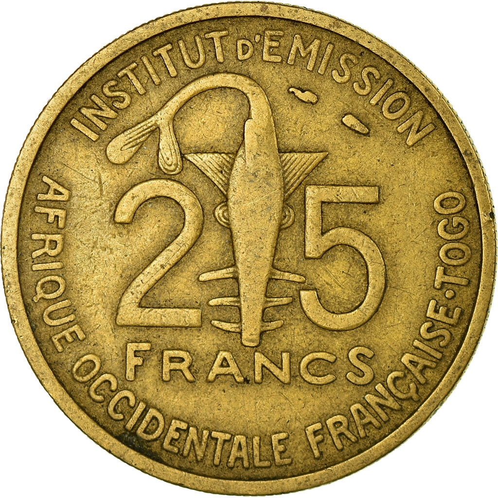 Moeda, África Ocidental Francesa, 25 Francs, 1957, EF(40-45), Alumínio-Bronze