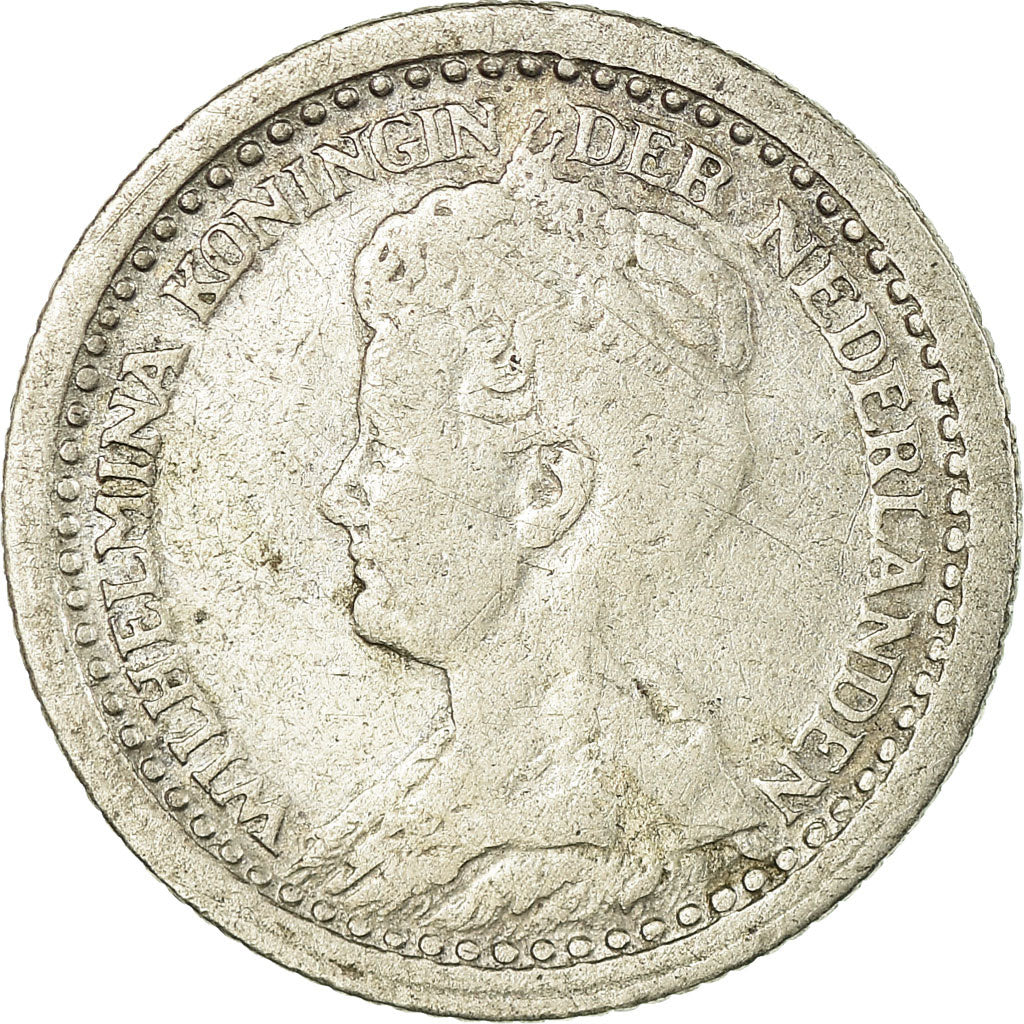 Munten, Nederland, Wilhelmina I, 10 Cents, 1919, FR, Zilver, KM:145