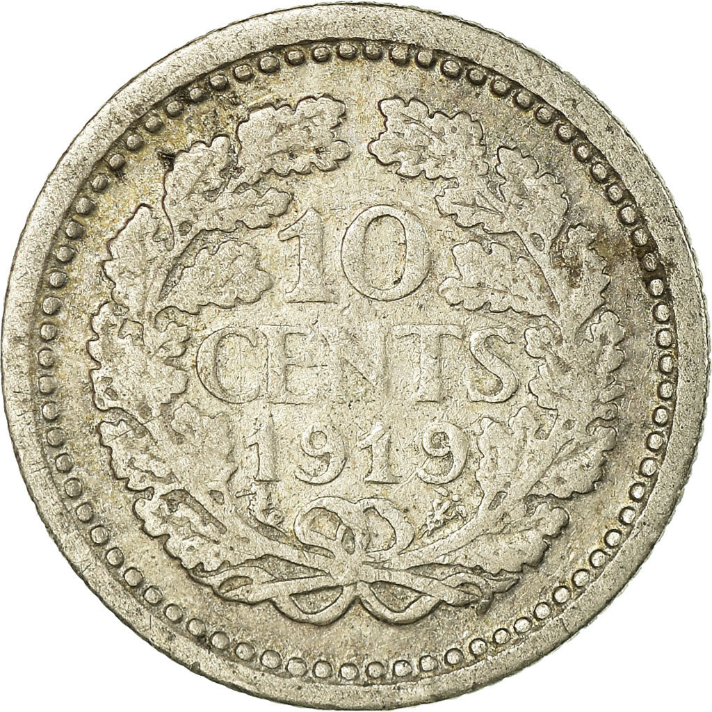 Munten, Nederland, Wilhelmina I, 10 Cents, 1919, FR, Zilver, KM:145