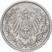 Coin, GERMANY - EMPIRE, 1/2 Mark, 1908, Karlsruhe, AU(55-58), Silver, KM:17