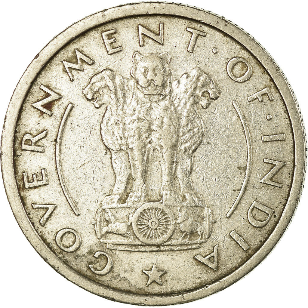Moneta, REPUBBLICA DELL’INDIA, 1/2 Rupee, 1954, MB+, Nichel, KM:6.2