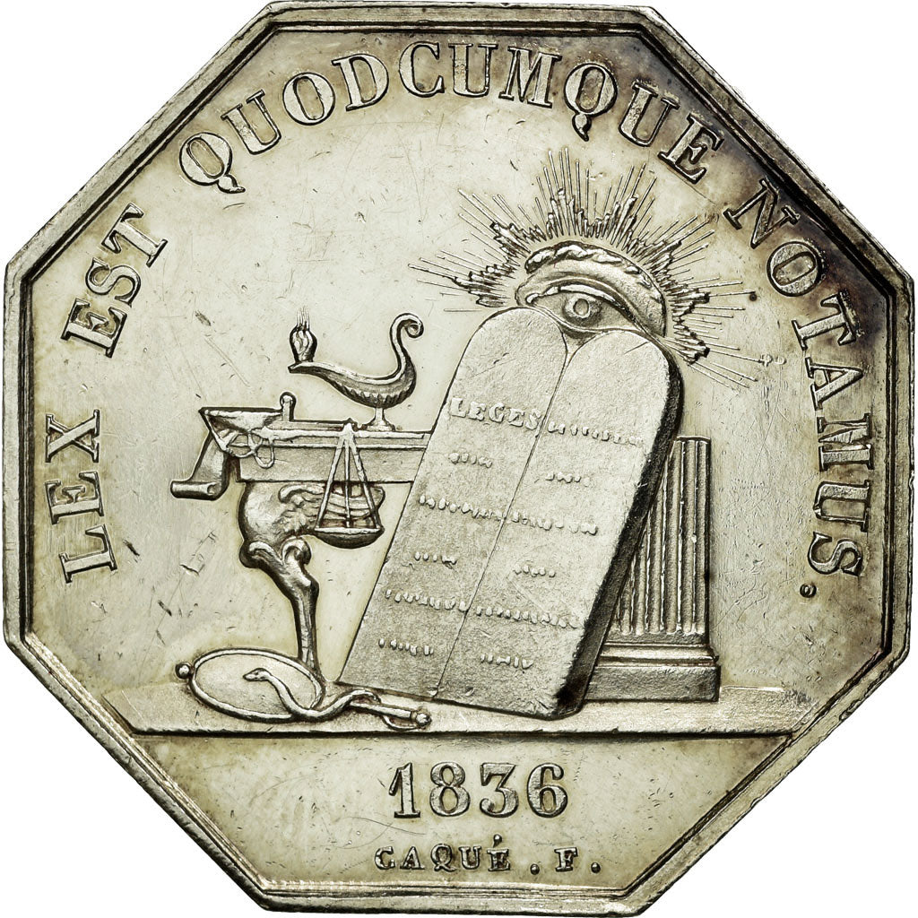 France, Token, Notary, 1836, AU(55-58), Silver, Lerouge:433