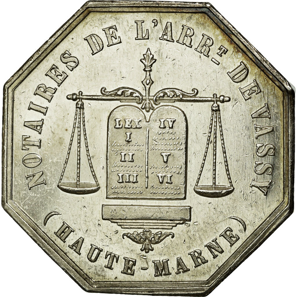 France, Token, Notary, 1851, AU(50-53), Silver, Lerouge:415