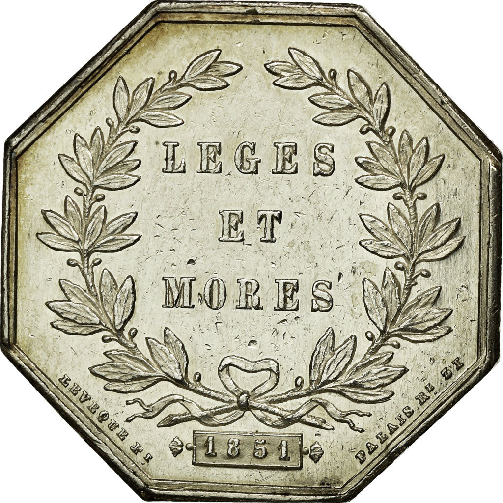 France, Token, Notary, 1851, AU(50-53), Silver, Lerouge:415