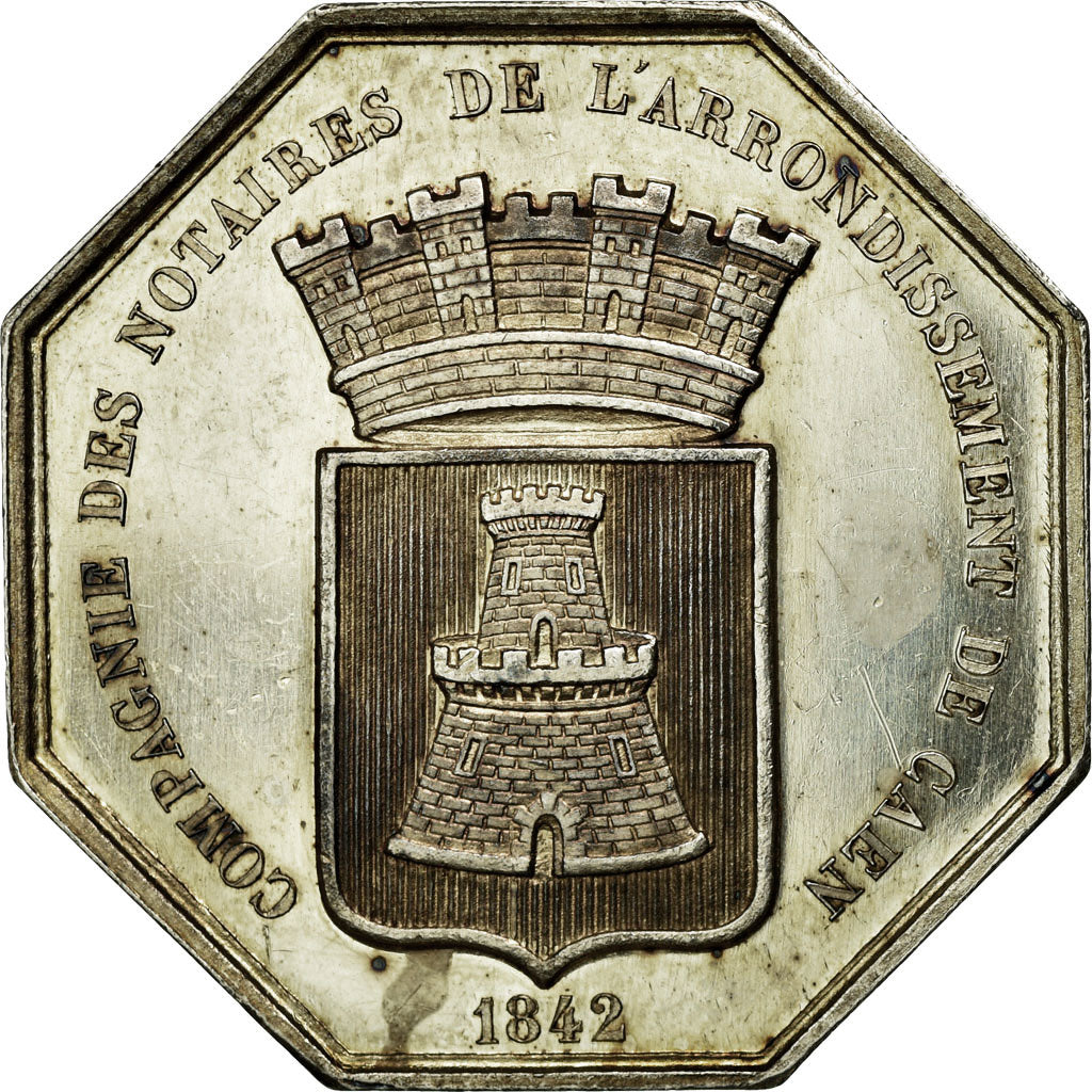 France, Token, Notary, 1842, AU(55-58), Silver, Lerouge:68