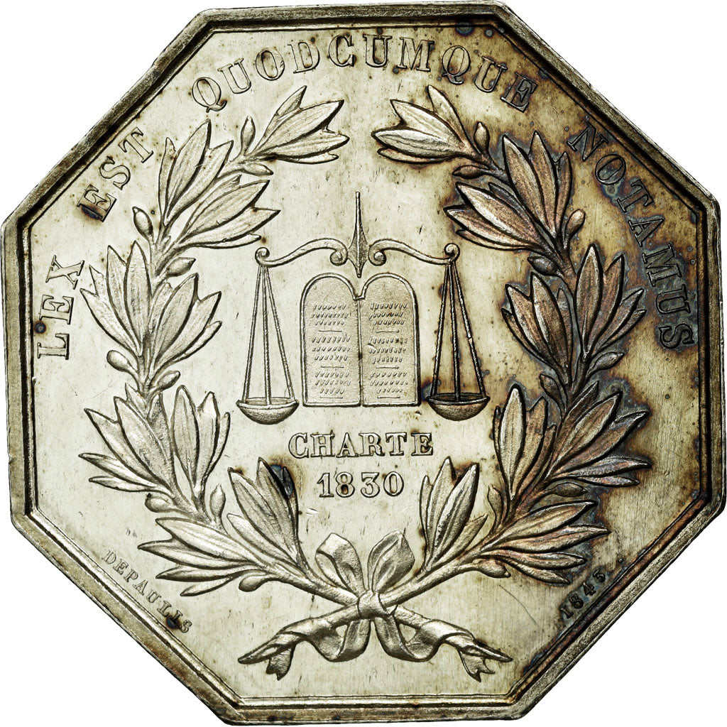 France, Token, Notary, 1842, AU(55-58), Silver, Lerouge:68