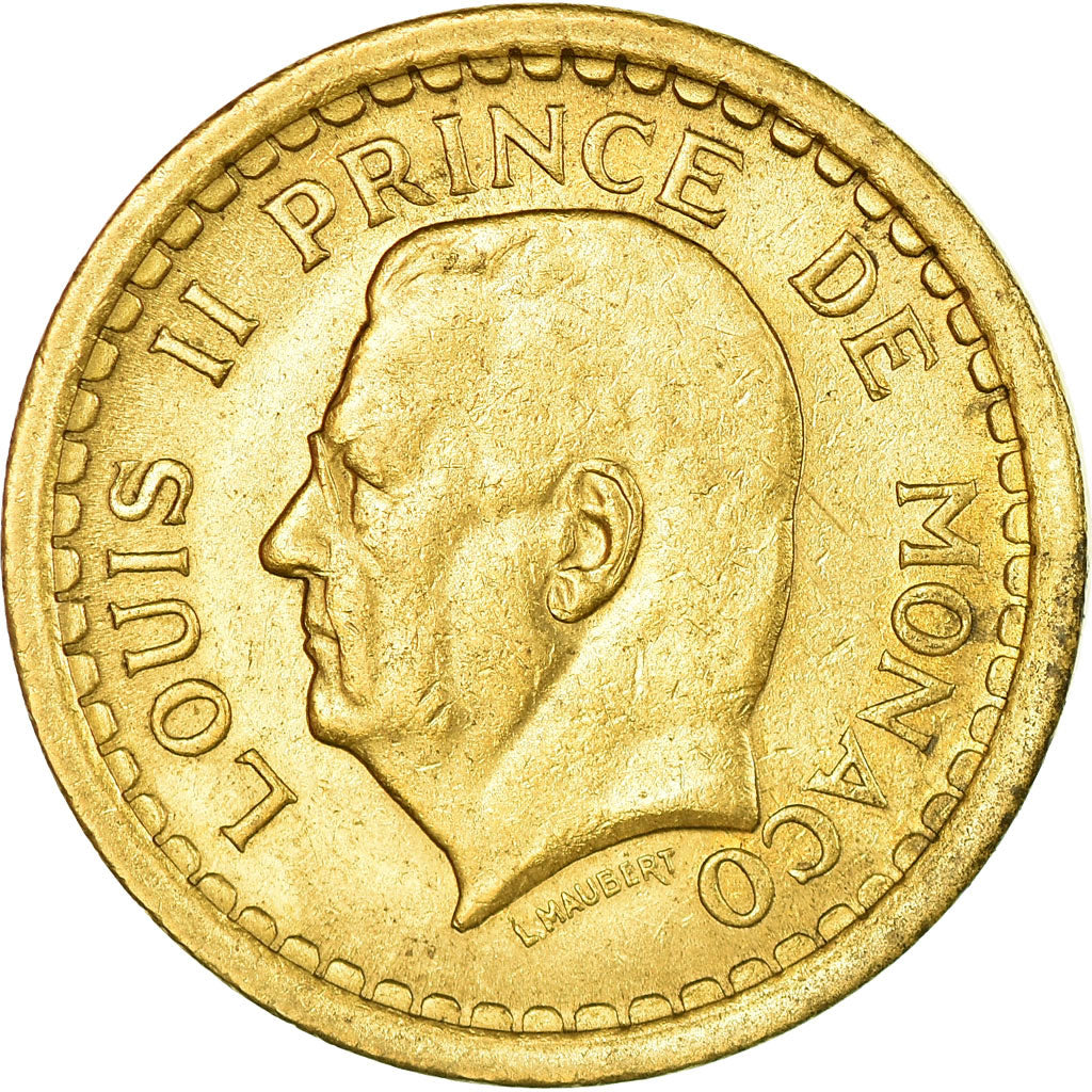 Coin, Monaco, 2 Francs, Undated (1943), Poissy, AU(50-53), Cupro-Aluminium