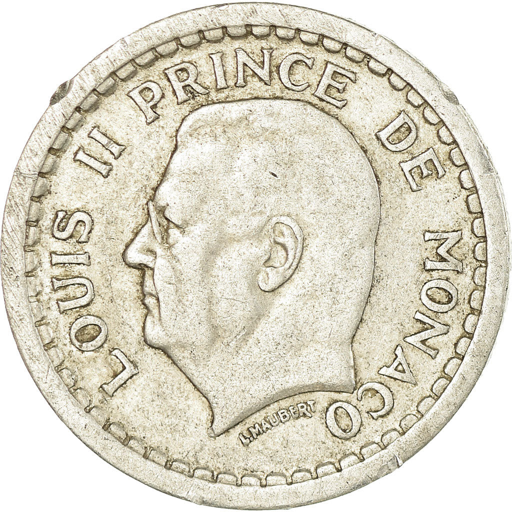 Moneta, Monaco, Louis II, Franc, Undated (1943), VF(30-35), Aluminium, KM:120