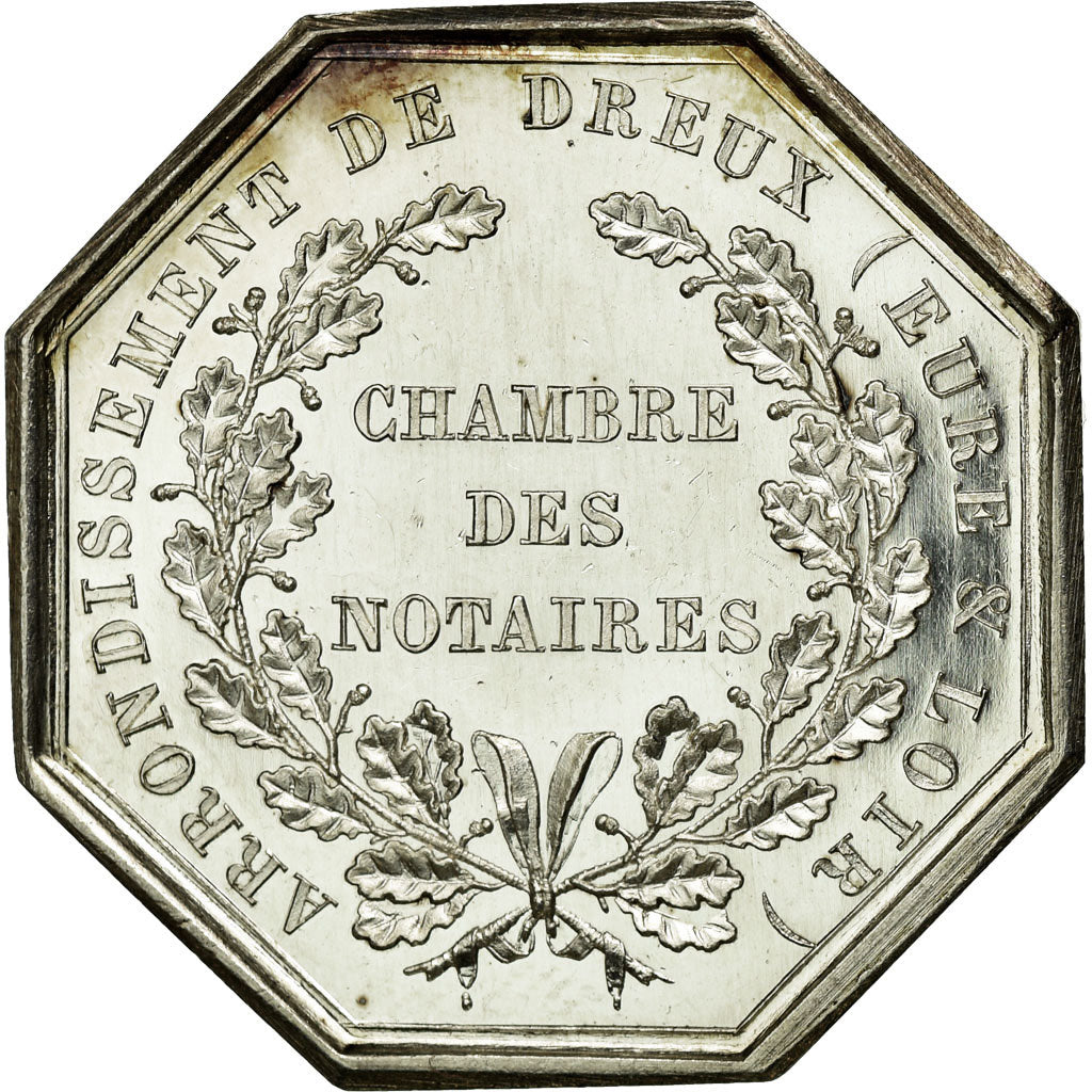 France, Token, Notary, 1834, MS(63), Silver, Lerouge:123