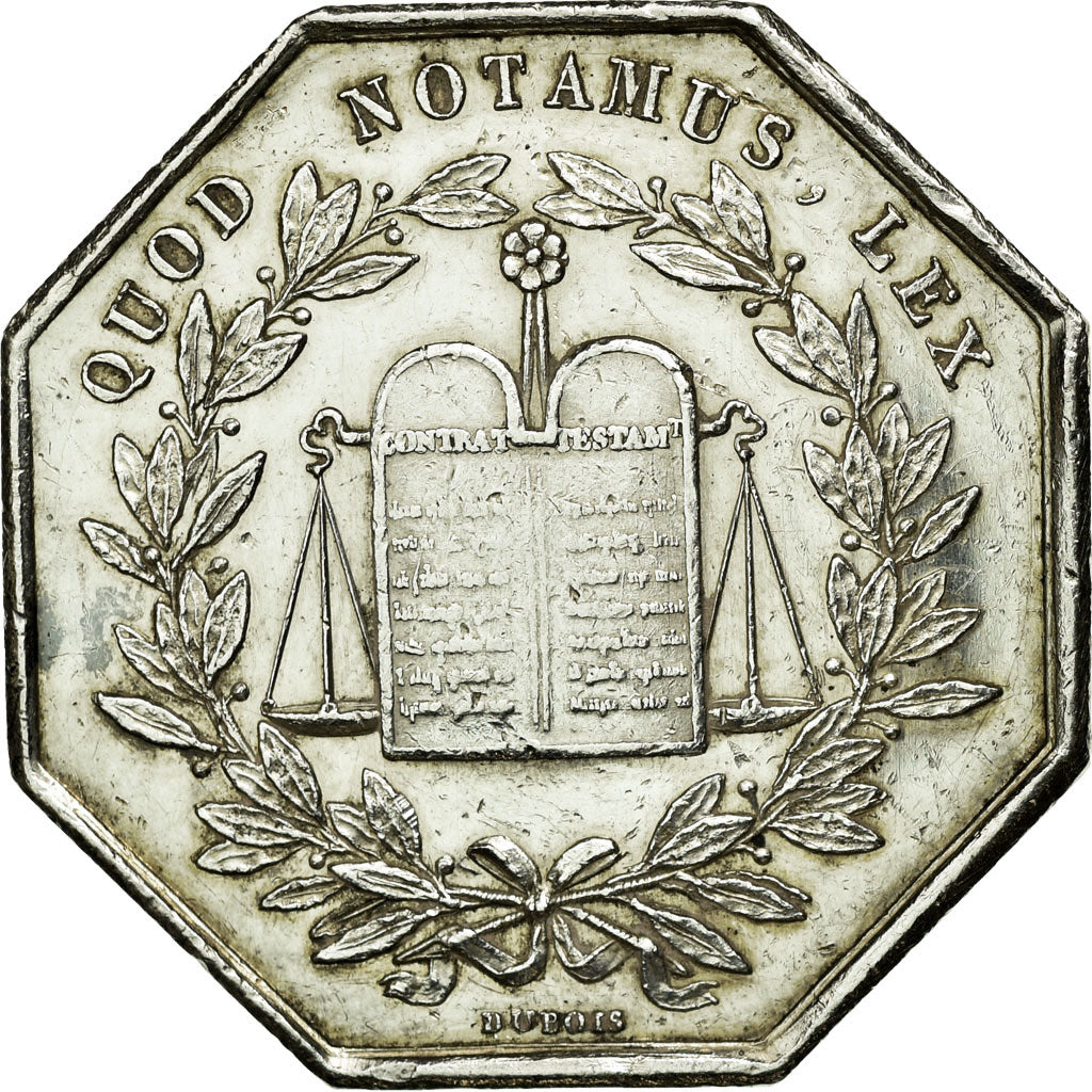 France, Token, Notary, 1833, AU(50-53), Silver, Lerouge:72