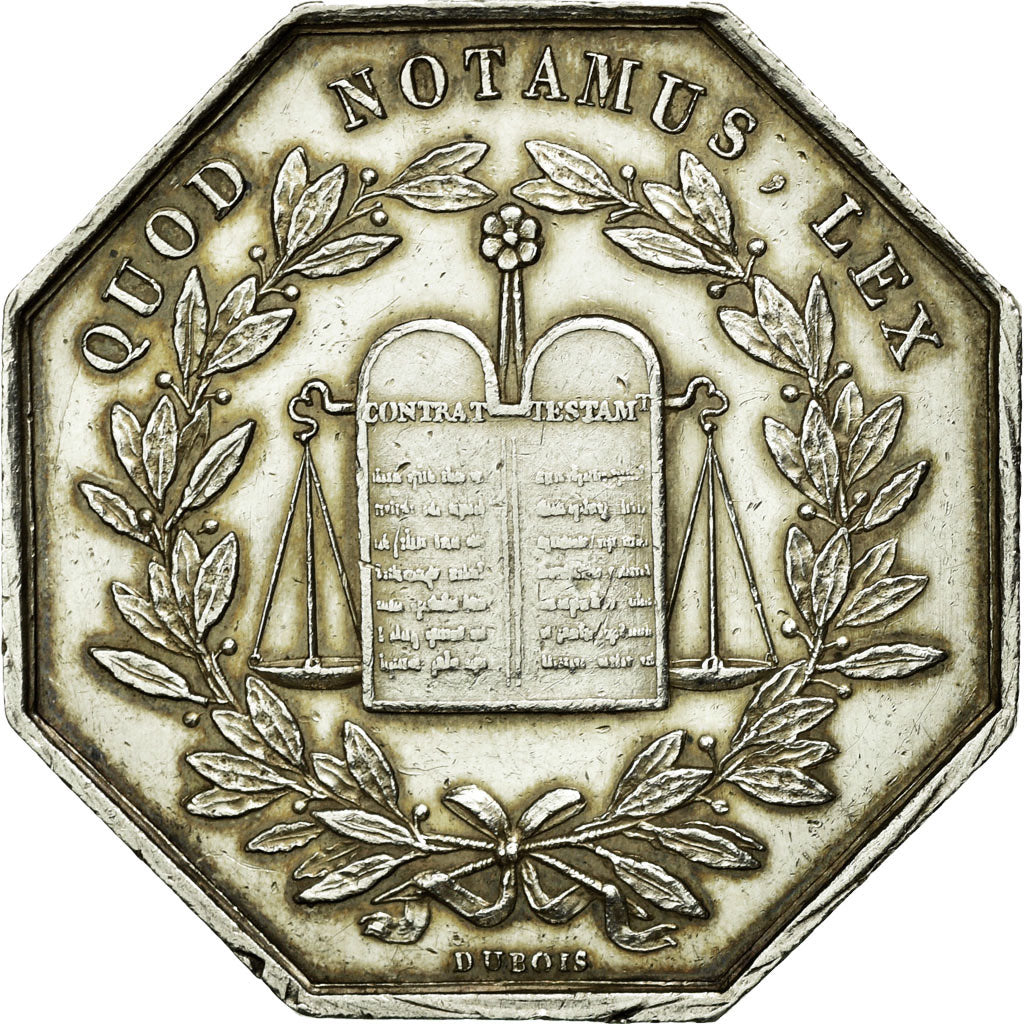 France, Token, Notary, 1833, AU(50-53), Silver, Lerouge:72