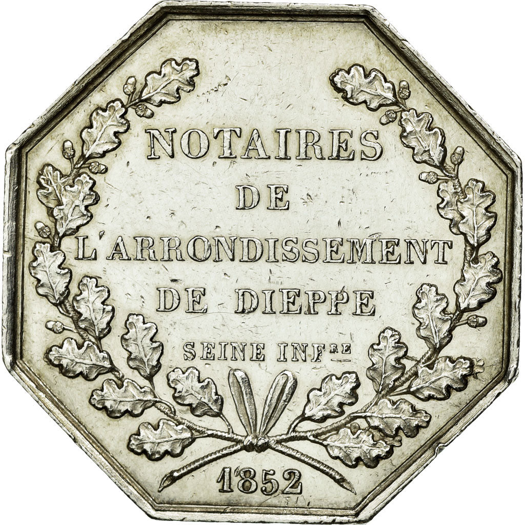 France, Jeton, Notary, 1852, SUP, Argent, Lerouge:116