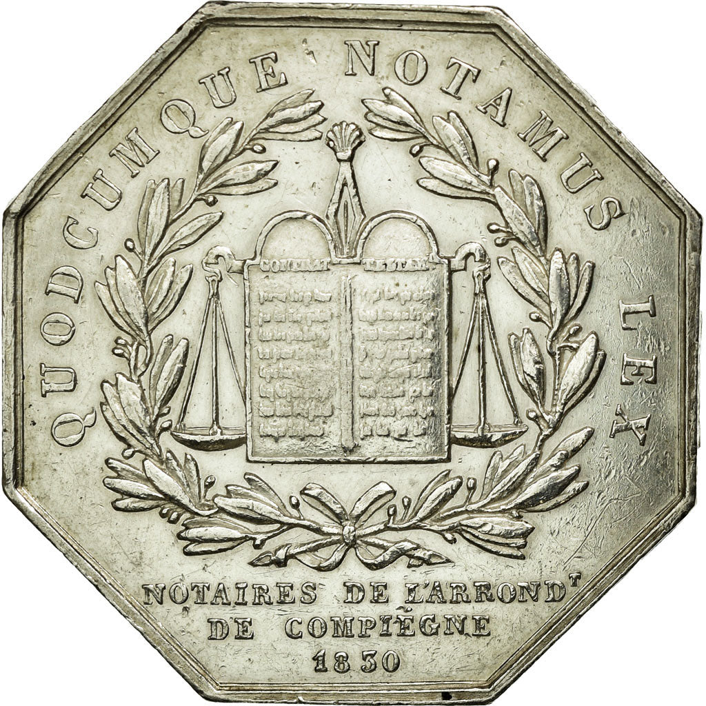 Francia, Token, Notary, 1830, SPL-, Argento, Lerouge:104b