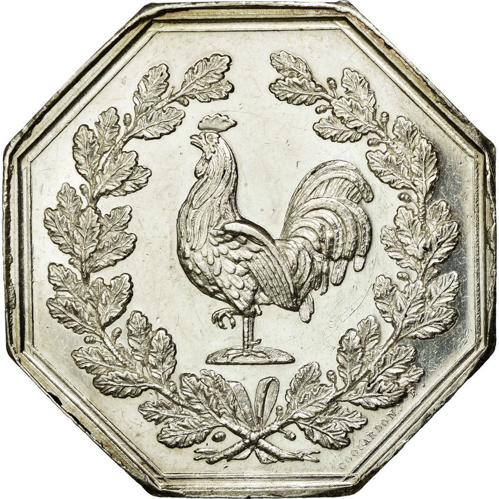 France, Token, Notary, 1830, MS(63), Silver, Lerouge:104a
