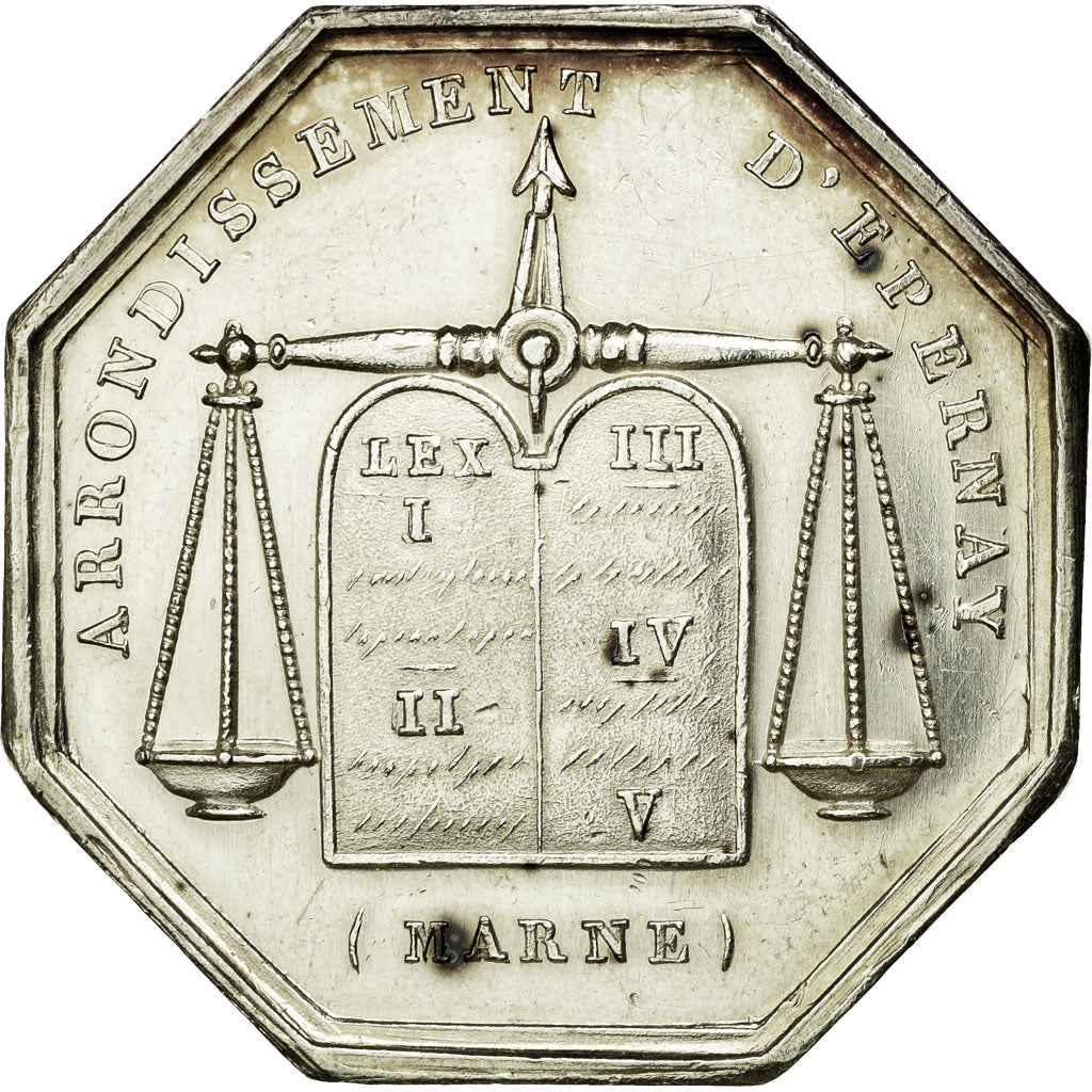 France, Token, Notary, AU(55-58), Silver, Lerouge:127a