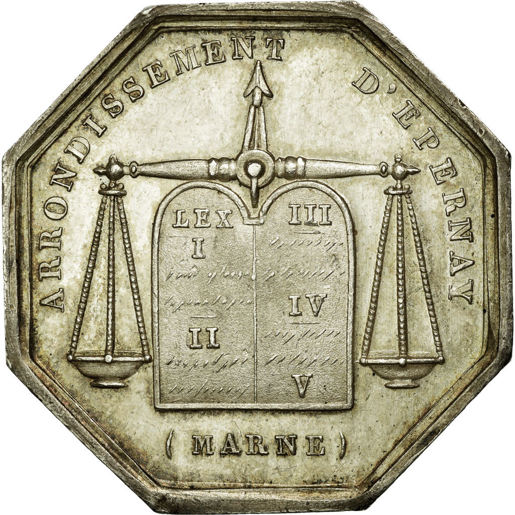 France, Token, Notary, AU(55-58), Silver, Lerouge:127a