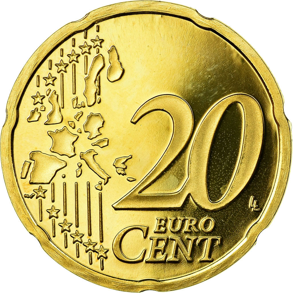 France, 20 Euro Cent, 2005, BE, MS(65-70), Brass, KM:1286