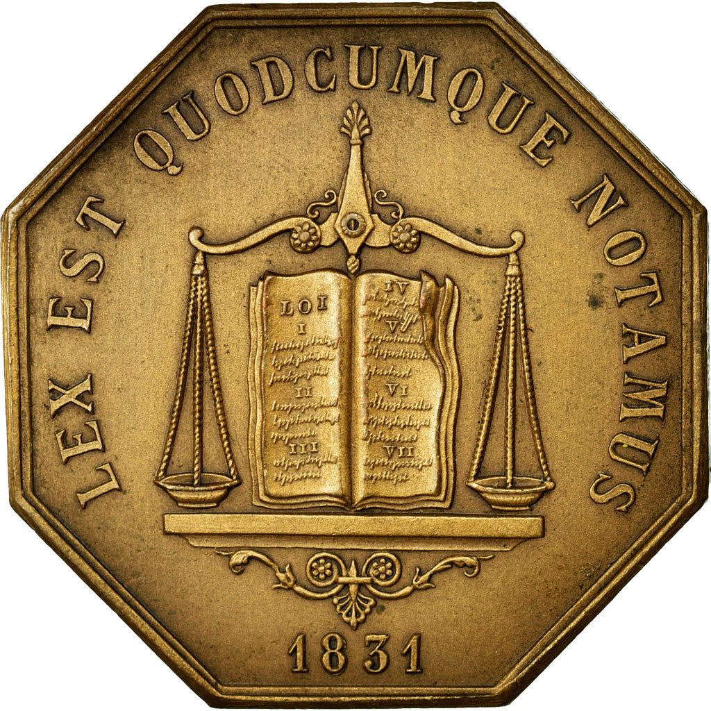 France, Token, Notary, 1831, AU(55-58), Bronze, Lerouge:112c