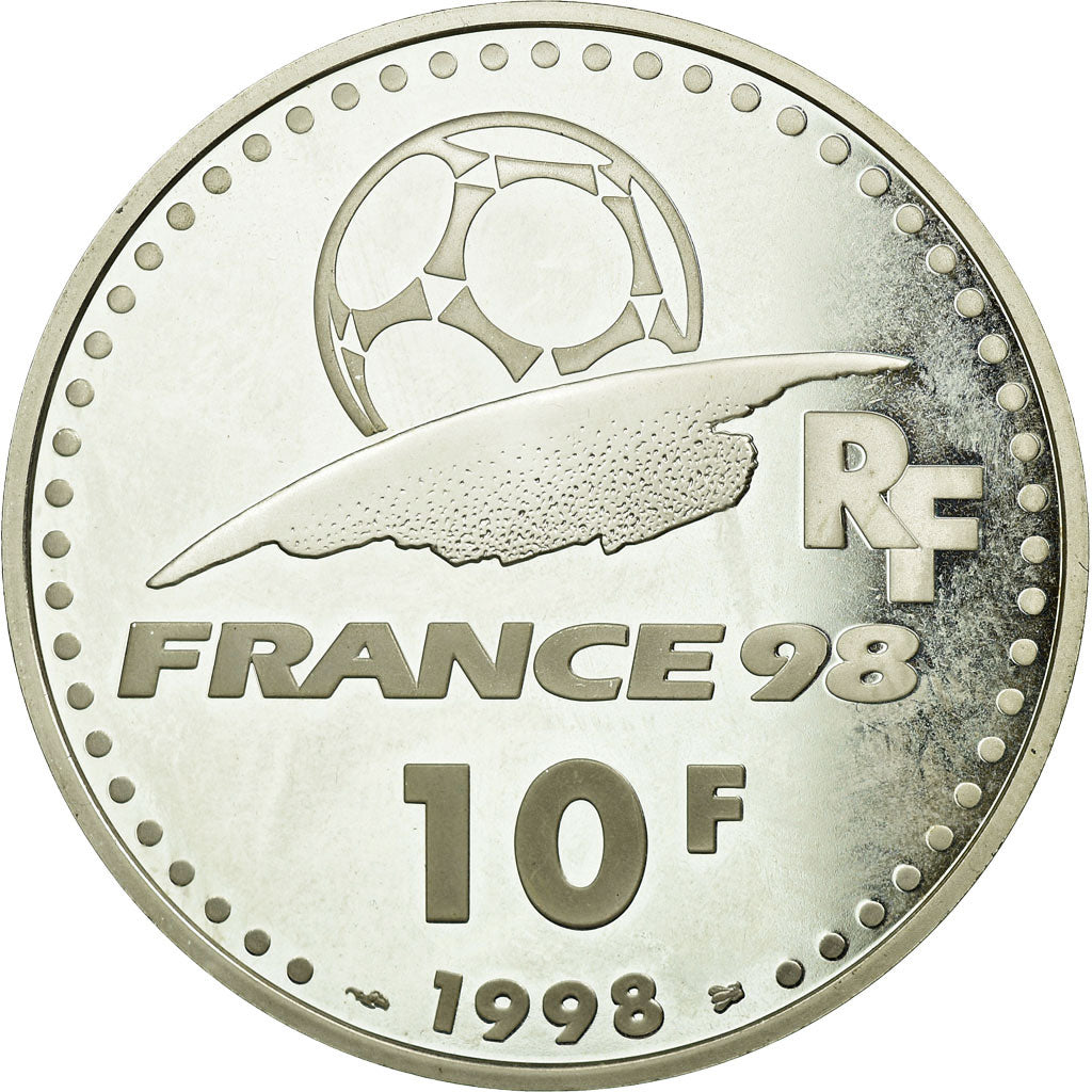 Moneta, Francja, Coupe du Monde - Brésil, 10 Francs, 1998, Paris, BE