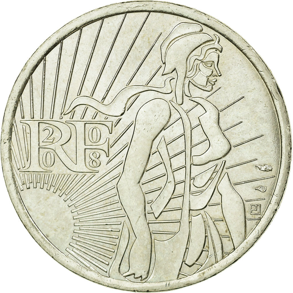 France, 5 Euro, Semeuse, 2008, MS(63), Silver, KM:1534