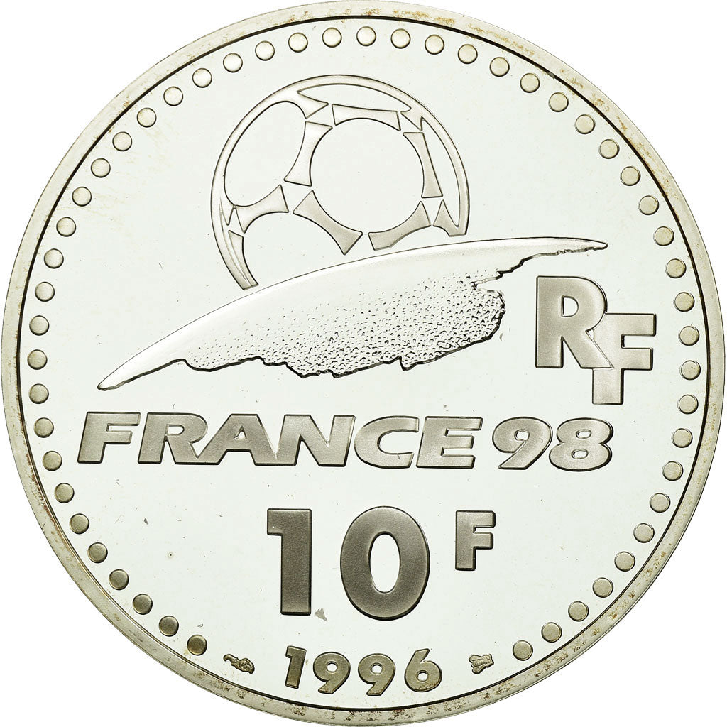 Moeda, França, Coupe du Monde 1998, 10 Francs, 1996, Paris, BE, MS(65-70)