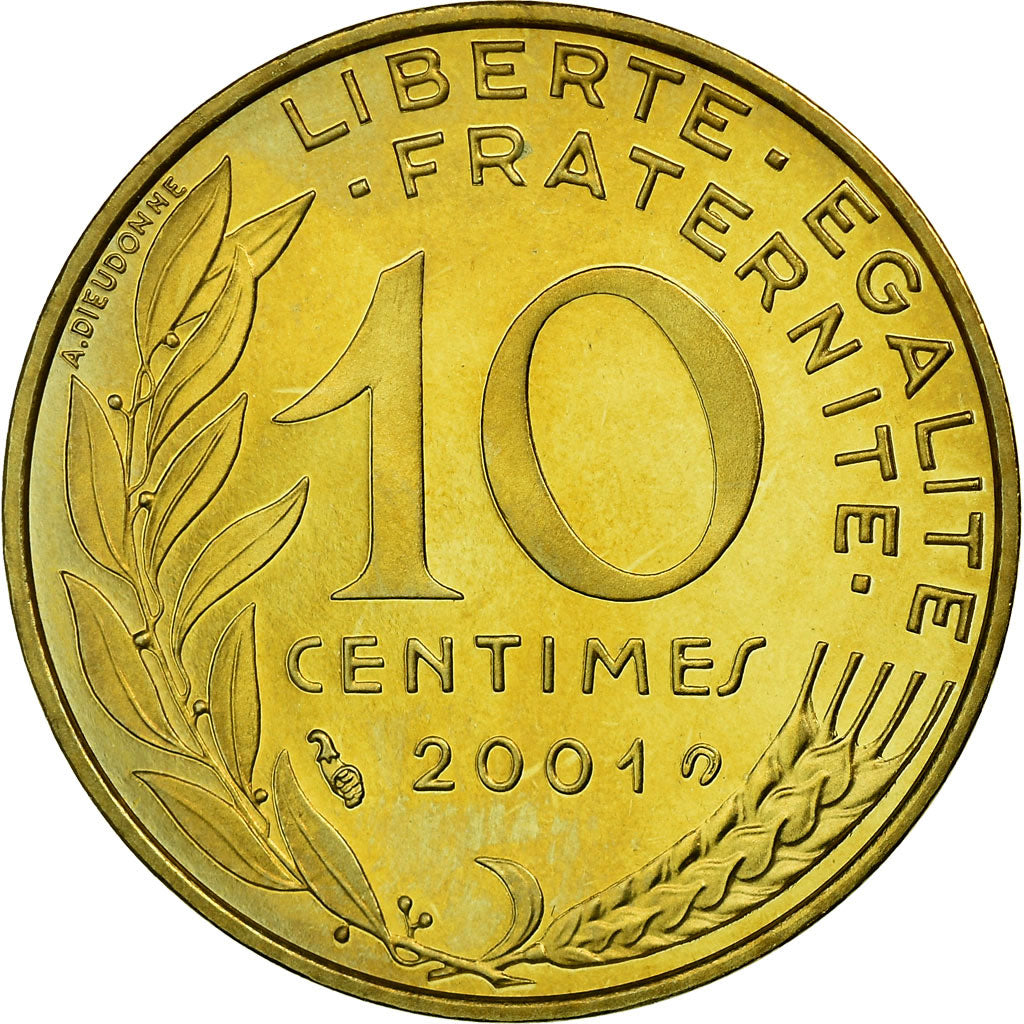 Münze, Frankreich, Marianne, 10 Centimes, 2001, Paris, BE, STGL