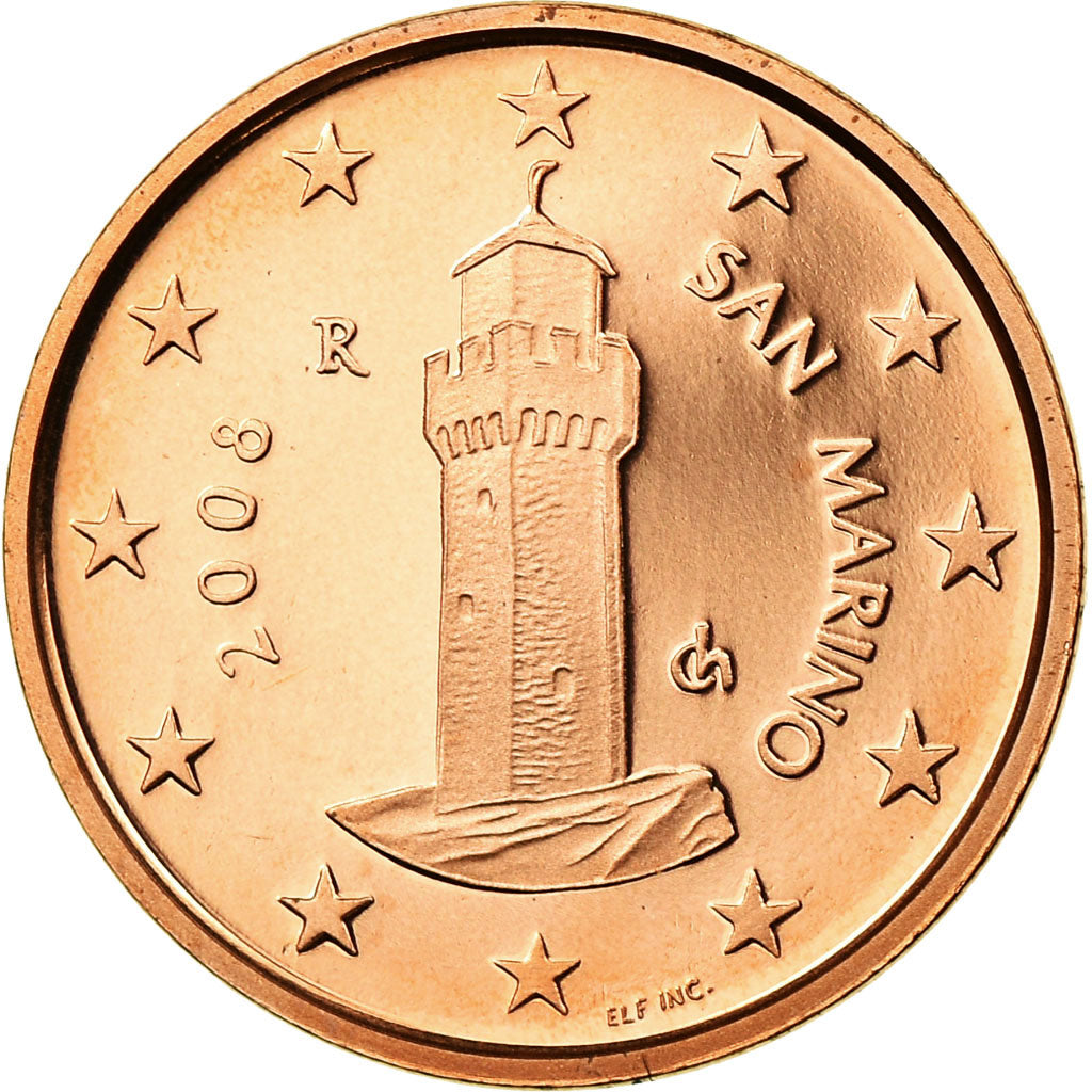San Marino, Euro Cent, 2008, Proof, FDC, Copper Plated Steel, KM:440
