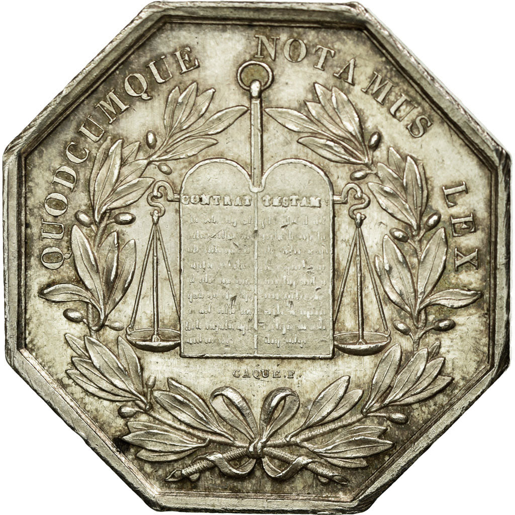 France, Token, Notary, AU(50-53), Silver, Lerouge:201