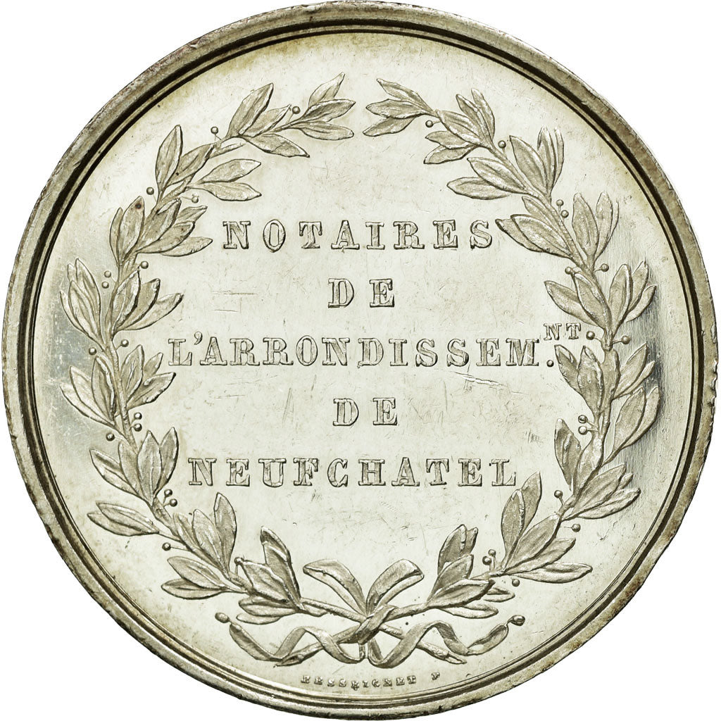 France, Token, Notary, MS(63), Silver, Lerouge:218