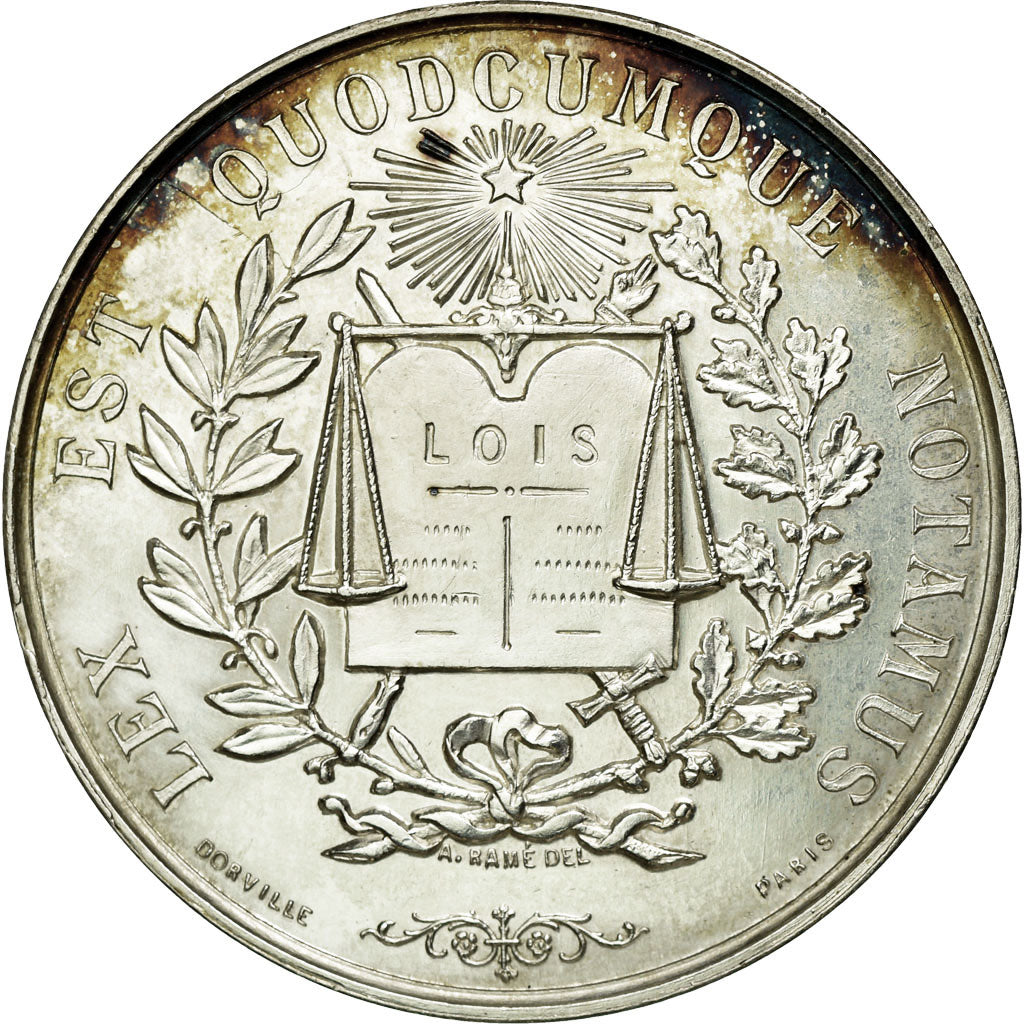 France, Token, Notary, MS(63), Silver, Lerouge:220