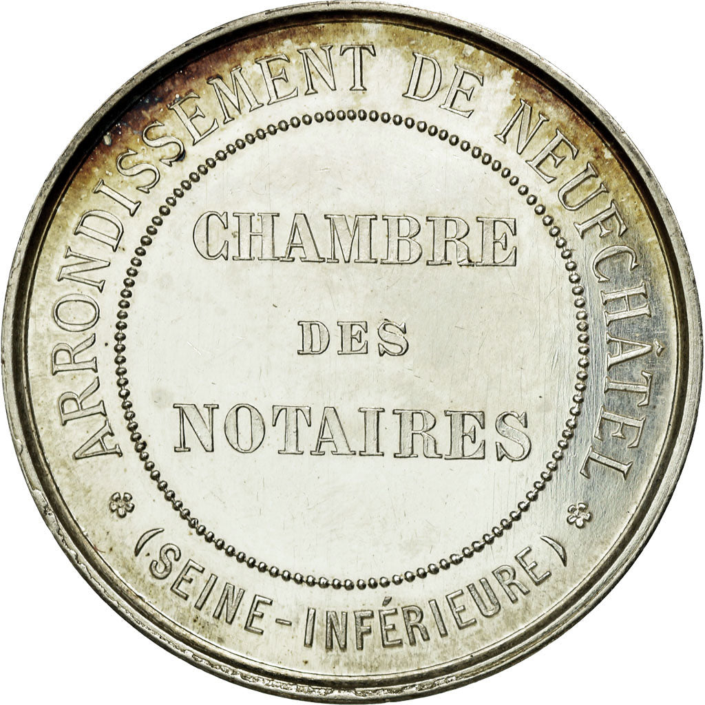 France, Token, Notary, MS(63), Silver, Lerouge:220