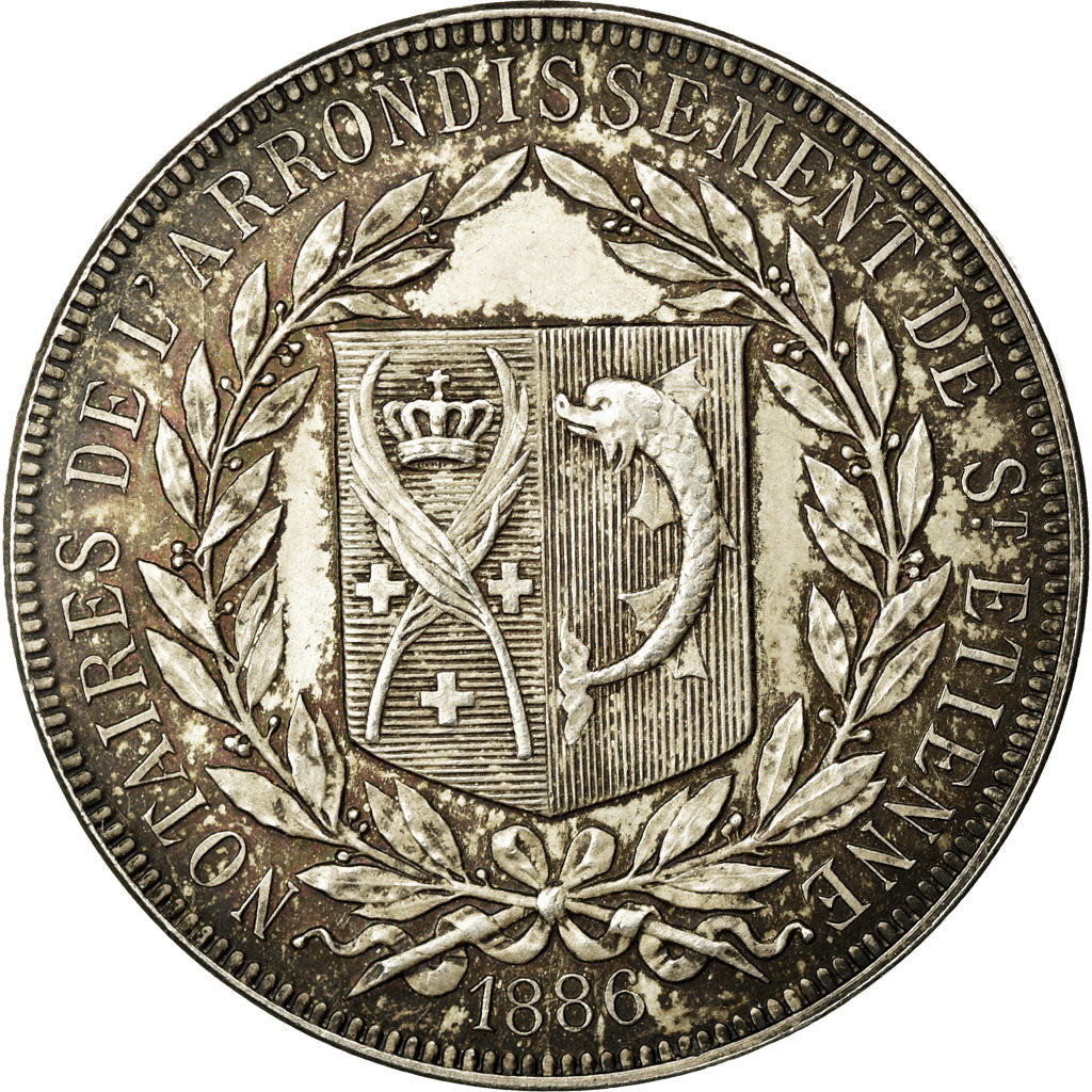 France, Token, Notary, 1886, AU(55-58), Silver, Lerouge:368