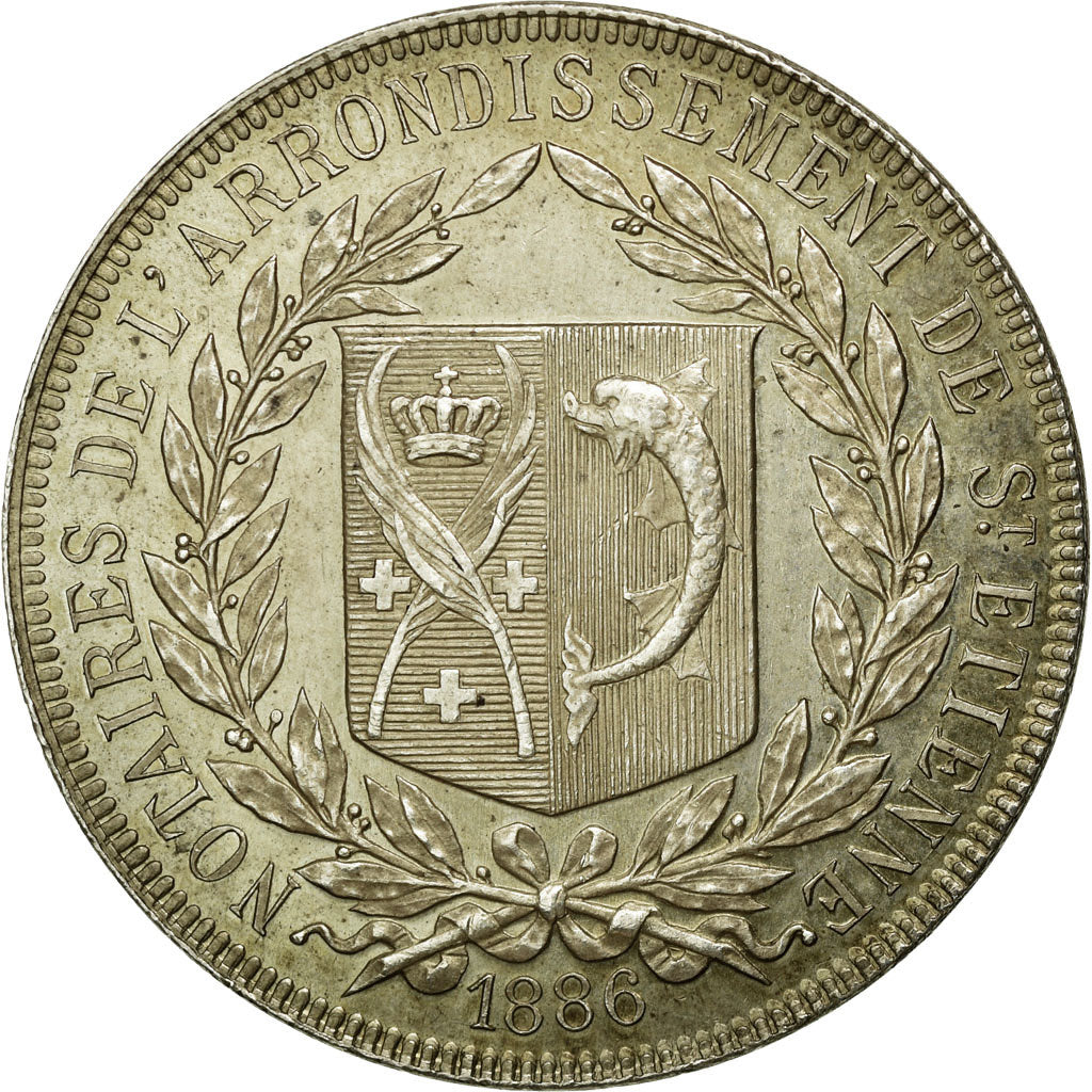 France, Jeton, Notary, 1886, SUP, Argent, Lerouge:368