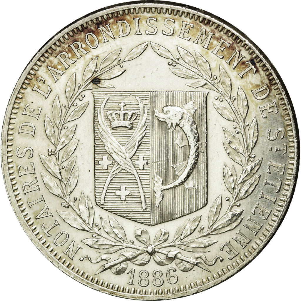 France, Token, Notary, 1886, AU(55-58), Silver, Lerouge:368