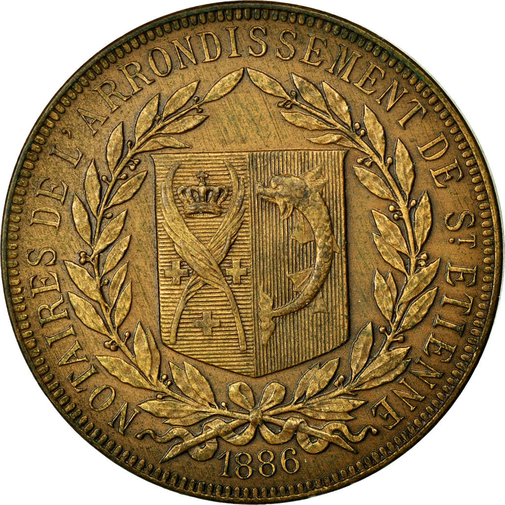 Francja, Token, Notariusz, 1886, AU(55-58), Bronze, Lerouge:368e