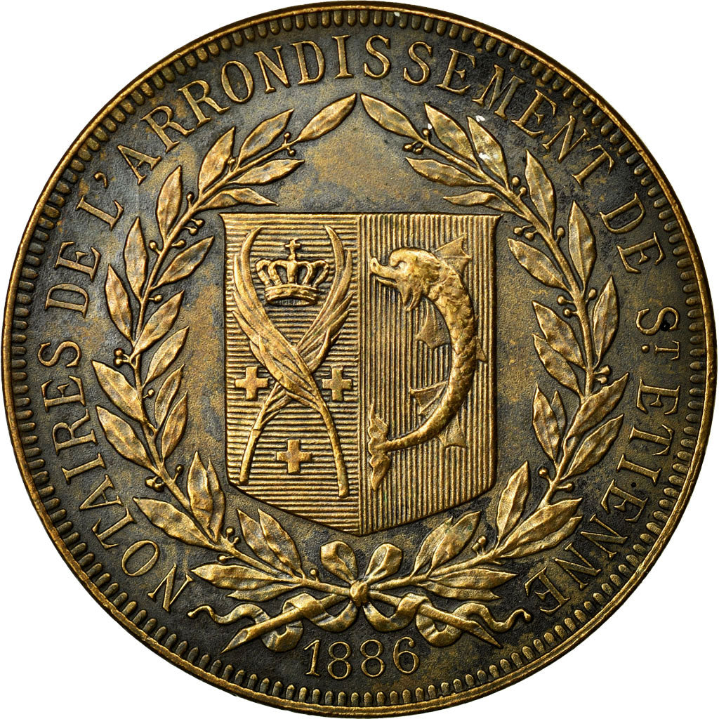 Francja, Token, Notariusz, 1886, AU(55-58), Bronze, Lerouge:368e