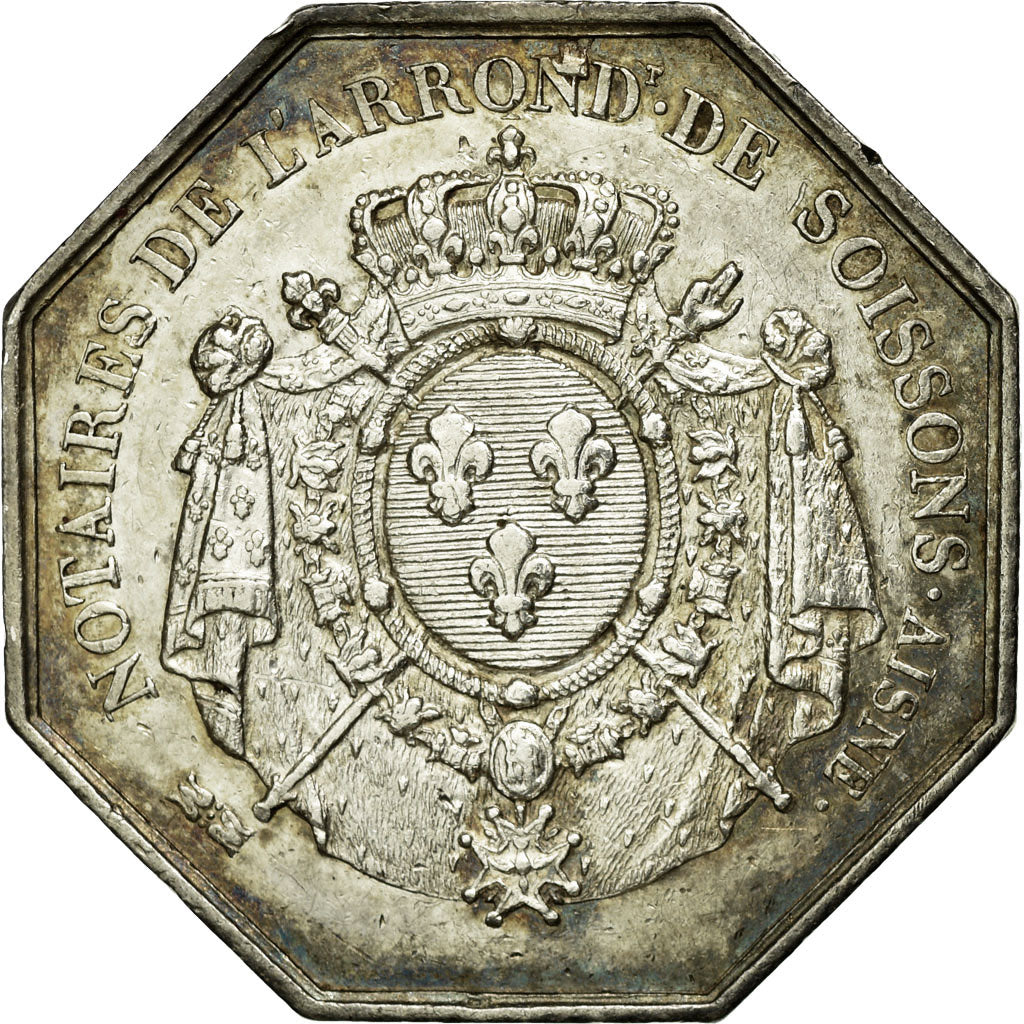 France, Token, Notary, AU(50-53), Silver, Lerouge:395