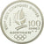 Moneta, Francja, Slalom skiers, 100 Francs, 1990, BE, MS(65-70), Srebro, KM:984