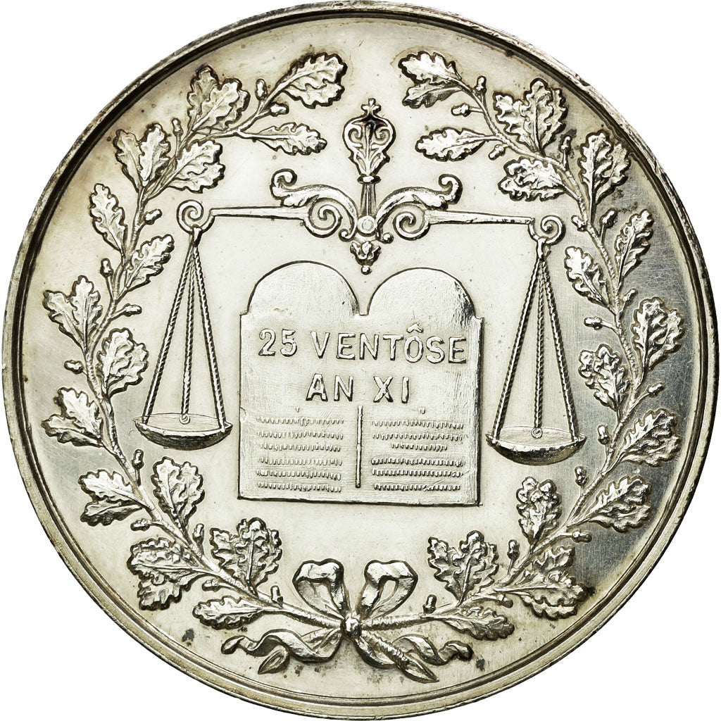 France, Token, Notary, MS(63), Silver, Lerouge:377