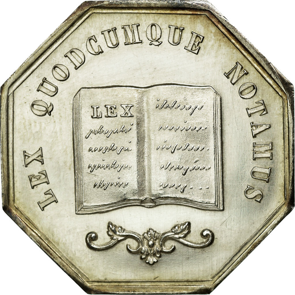 France, Token, Notary, MS(63), Silver, Lerouge:373