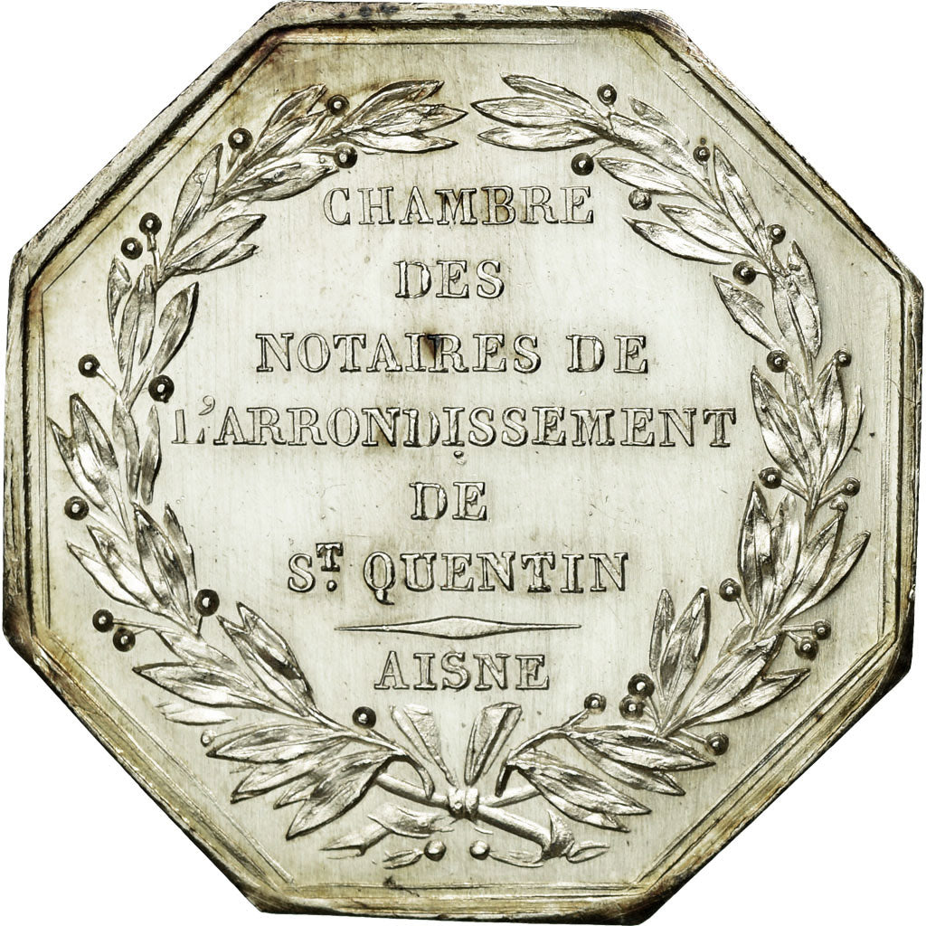 France, Token, Notary, MS(63), Silver, Lerouge:373